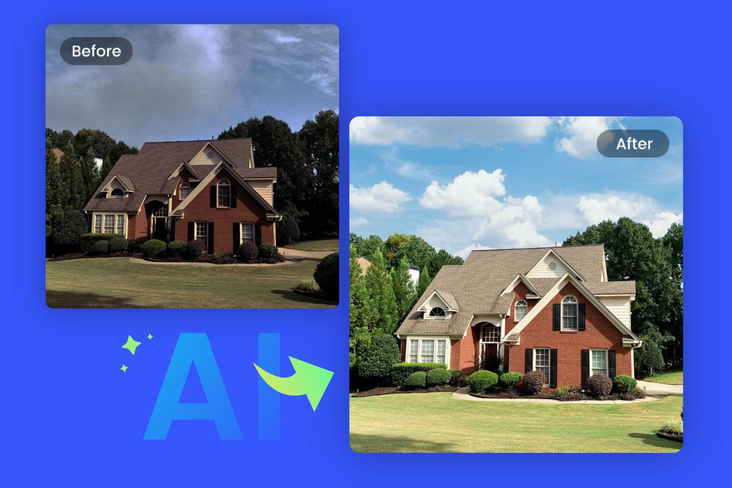 Edit and enhance property images online easily with Fotor's AI real estate photo editor