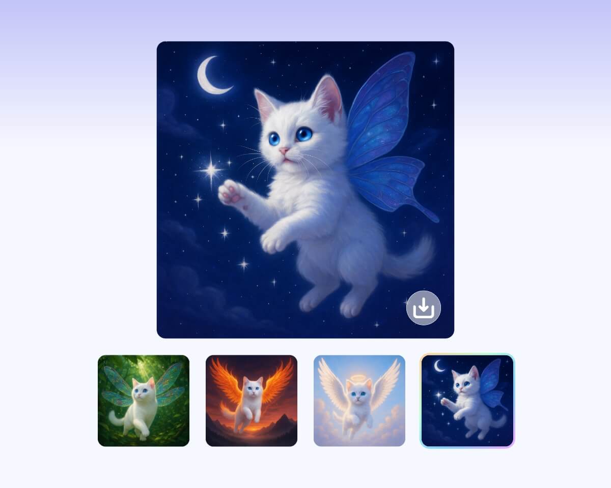 step three to preview and download all generated pictures