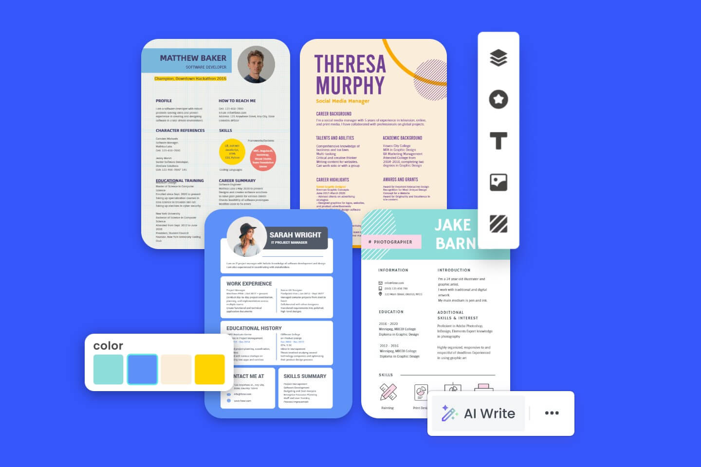 Créateur de CV gratuit de Fotor