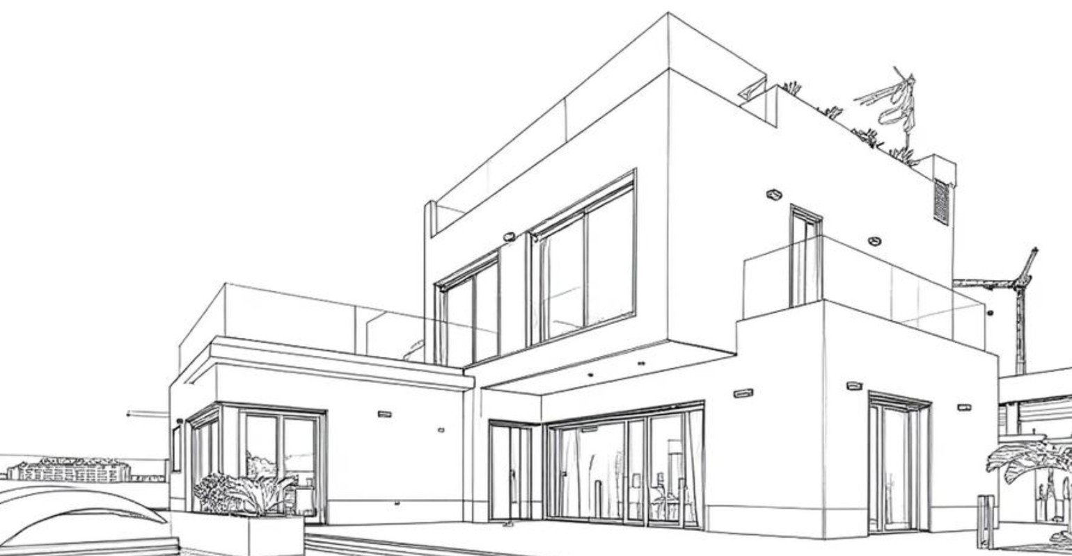 Turn a large villa image to line drawing