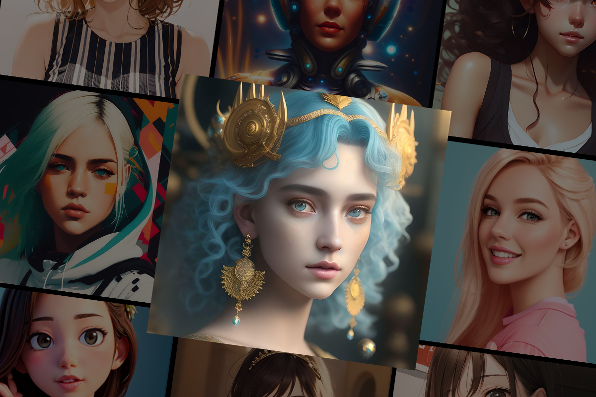 a collage of ai photos