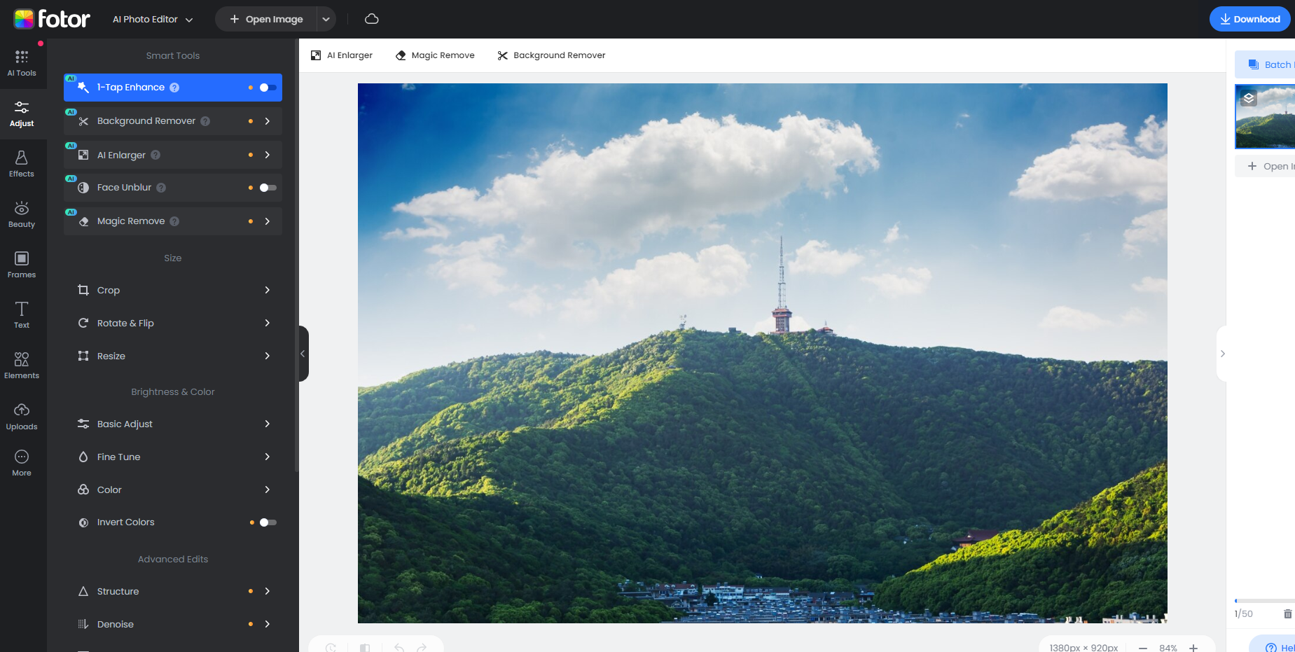 Use Fotor to edit a picture