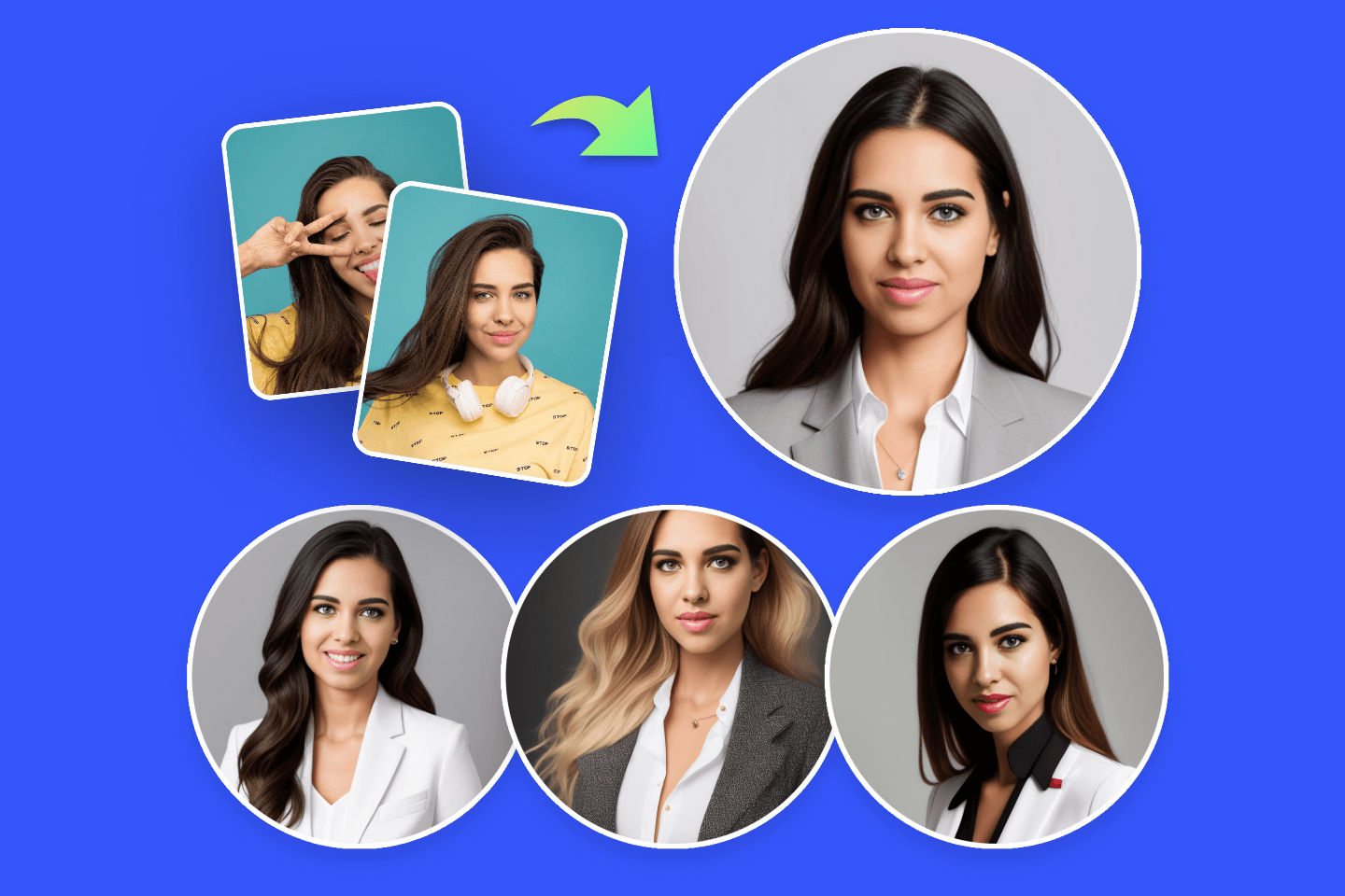 Überführung der Lifestyle-Fotos der Mädchen in professionelle Profilbilder