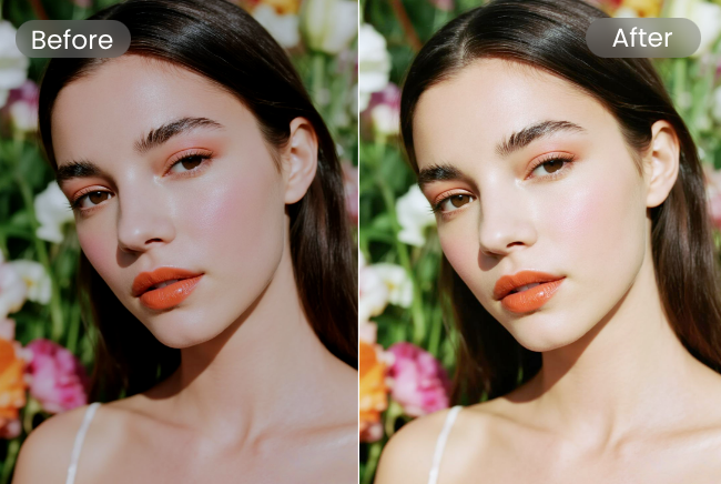 Transform girl imagewith photo effect